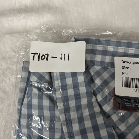 Untuckit Shirt Womens 10 Crispo Blue Checker Button Up Pocket Long Sleeve Top - Picture 12 of 12